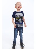 Marineblaues Jungen-T-Shirt mit Aufdruck NDZ4479 – Online-Shop – Boutique